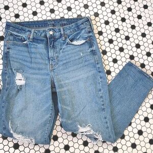 High Waisted OG straight ripped ankle jeans